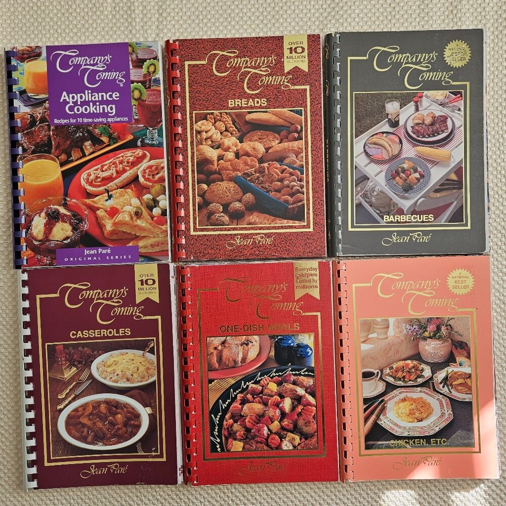 Jean Pare - Company's Coming -‎ Set of 6 Vintage Cookbooks - Plastic Combs